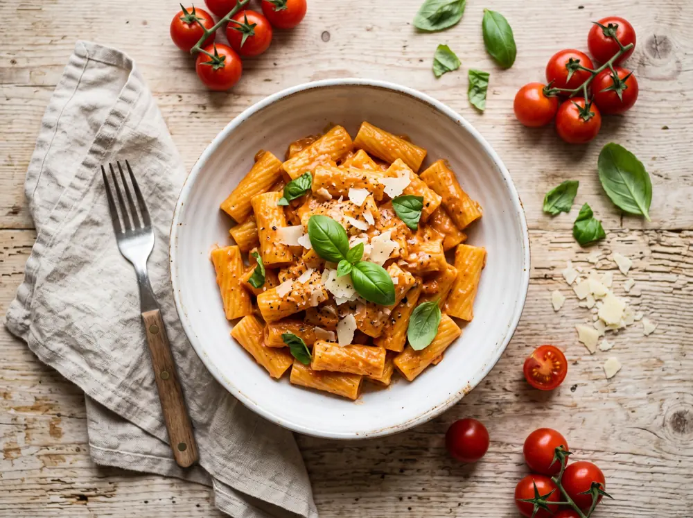 Creamy tomato rigatoni